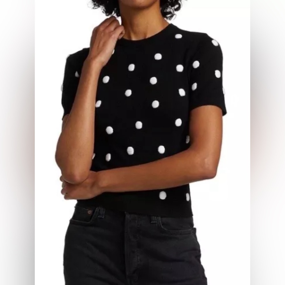 ALICE + OLIVIA CIARA POLKA DOT SWEATER SIZE S NWOT